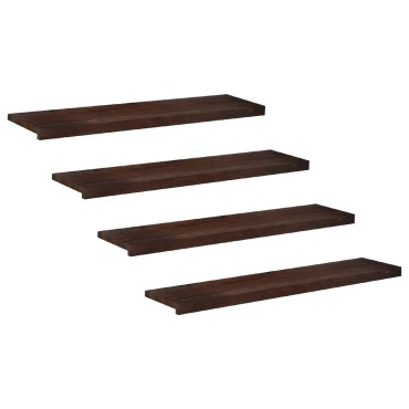 vidaXL Σκαλοπάτια 4 τεμ. 110 x 25 x 2 cm Σκούρο Καφέ Στερεό ξύλο οξιάς