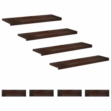 vidaXL Σκαλοπάτια 8 τεμ. 90 x 25 x 2 cm Σκούρο Καφέ Στερεό ξύλο οξιάς