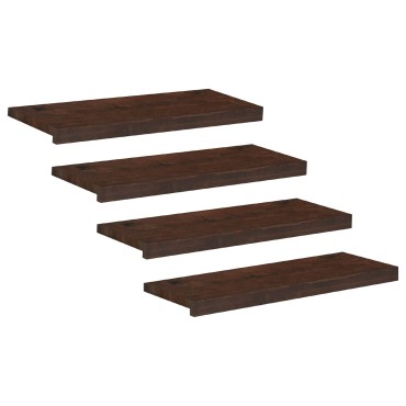 vidaXL Σκαλοπάτια 4 τεμ. 70 x 30 x 2 cm Σκούρο Καφέ Στερεό ξύλο οξιάς
