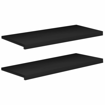 vidaXL Παράθυρα 2 τμχ. Μαύρο 90 x 40 x 2 cm Στερεό ξύλο οξιάς