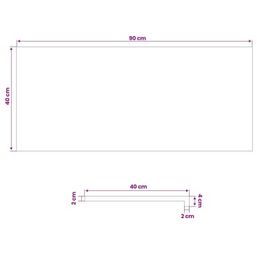 vidaXL Παράθυρα 2 τμχ. Μαύρο 90 x 40 x 2 cm Στερεό ξύλο οξιάς