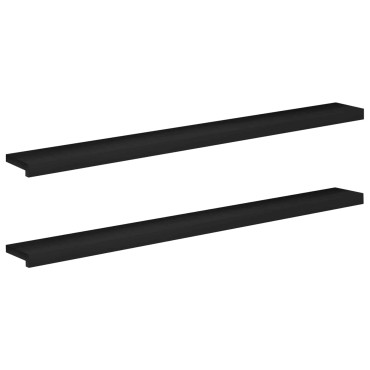 vidaXL Παράθυρα 2 τμχ. Μαύρο 160 x 15 x 2 cm Στερεό ξύλο οξιάς