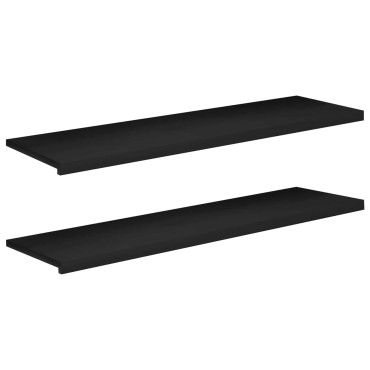 vidaXL Παράθυρα 2 τμχ. Μαύρο 140 x 40 x 2 cm Στερεό ξύλο οξιάς