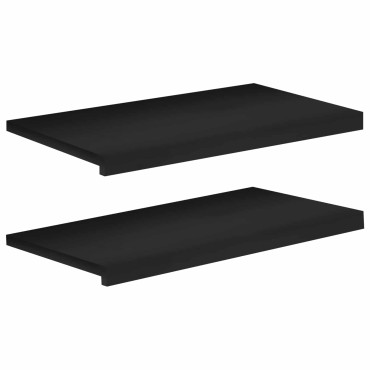 vidaXL Παράθυρα 2 τμχ. Μαύρο 80x 40 x 2 εκ. Στερεό ξύλο οξιάς
