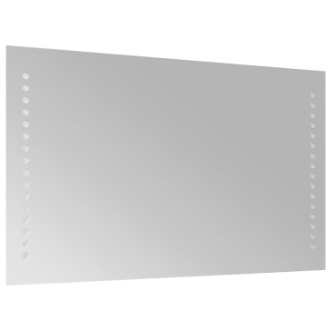 vidaXL Καθρέφτης μπάνιου LED Διαφανές 50 x 30 cm σκληρυμένο γυαλί