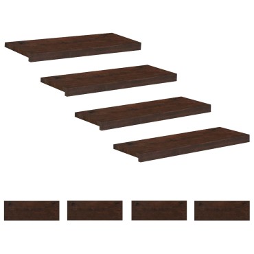 vidaXL Σκαλοπάτια 8 τεμ. 70 x 25 x 2 cm Σκούρο Καφέ Στερεό ξύλο οξιάς