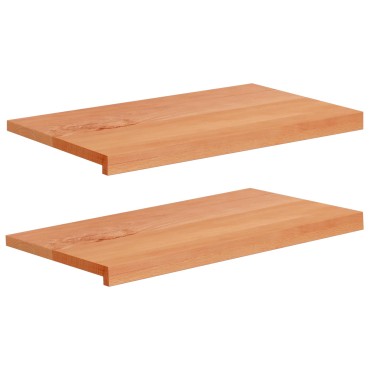 vidaXL Παράθυρα 2 τμχ. Λακαρισμένο 70 x 40 x 2 cm Στερεό ξύλο οξιάς