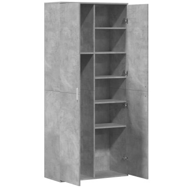vidaXL Ντουλάπι Γκρι Σκυροδέματος 80x35x180cm από Επεξεργασμένο Ξύλο 1 τεμ.