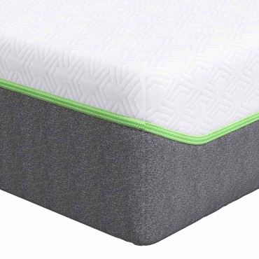 vidaXL Στρώμα Λευκό και Γκρι 80x160cm Ζακάρ ύφασμα 1 τεμ. - Μονό