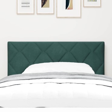vidaXL LED κεφαλάρι Σκούρο Πράσινο Βελούδο 100x7x88cm
