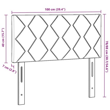 vidaXL LED κεφαλάρι Σκούρο Πράσινο Βελούδο 100x7x88cm