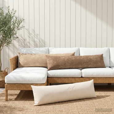 vidaXL Κάλυμμα Μαξιλαριού 2 τμχ. HEERLEN Taupe 40 x 145 εκ.
