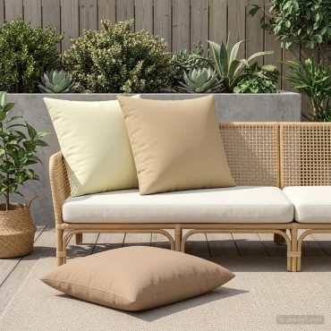 vidaXL Κάλυμμα Μαξιλαριού 2 pcs HEERLEN Κρεμ 80 x 80 cm Πολυεστέρας