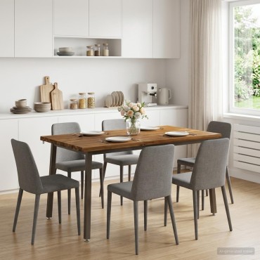 vidaXL 140x70x75cm Στερεό Ξύλο Ακακίας Φυσικό και Καφέ Ορθογώνιος