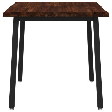 vidaXL 80x80x75cm Στερεό Ξύλο Ακακίας Σκούρο Καφέ και Μαύρο