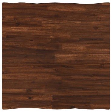 vidaXL 80x80x75cm Στερεό Ξύλο Ακακίας Σκούρο Καφέ και Λευκό