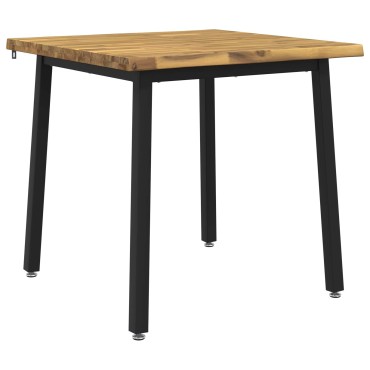 vidaXL 80x80x75cm Στερεό Ξύλο Ακακίας Λευκό και Μαύρο τετράγωνο