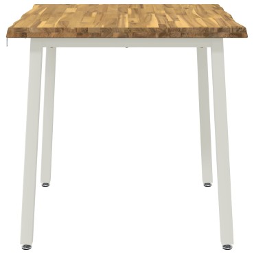 vidaXL 80x80x75cm Στερεό Ξύλο Ακακίας Λευκό τετράγωνο
