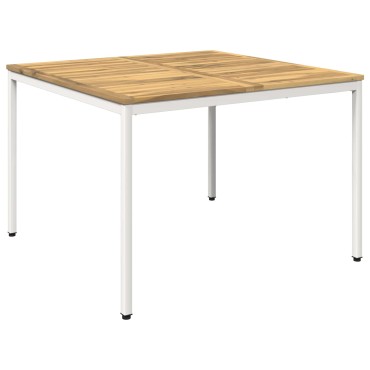 vidaXL Τραπέζι δείπνου κήπου Λευκό 110x108,5x75 εκ 1 τεμ.