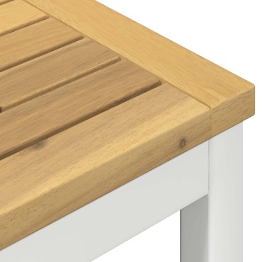 vidaXL Τραπέζι δείπνου κήπου Λευκό 110x108,5x75 εκ 1 τεμ.