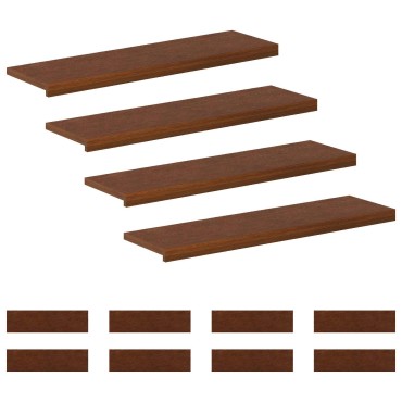 vidaXL Σκαλοπάτι 12 τεμ. 90 x 30 x 2 cm Σκούρο Καφέ Στερεό Ξύλο Δρυός