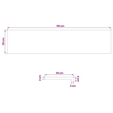 vidaXL Σκαλοπάτι 4 τεμ. 110 x 25 x 2 cm Λευκό Στερεό Ξύλο Δρυός