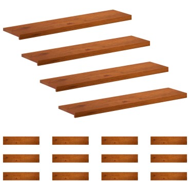 vidaXL Σκαλοπάτι 16 τεμ. 120 x 30 x 2 cm Καφέ Στερεό Ξύλο Δρυός