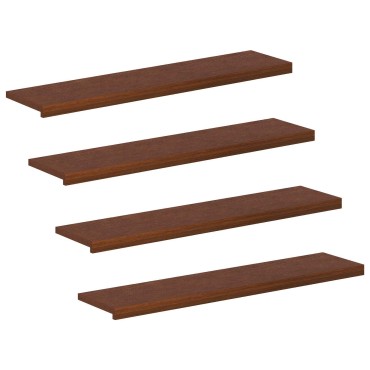 vidaXL Σκαλοπάτι 4 τεμ. 120 x 25 x 2 cm Σκούρο Καφέ Στερεό Ξύλο Δρυός