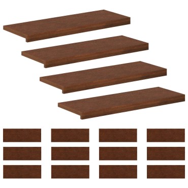 vidaXL Σκαλοπάτι 16 τεμ. 80 x 25 x 2 cm Σκούρο Καφέ Στερεό Ξύλο Δρυός