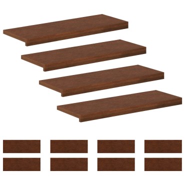 vidaXL Σκαλοπάτι 12 τεμ. 80 x 30 x 2 cm Σκούρο Καφέ Στερεό Ξύλο Δρυός