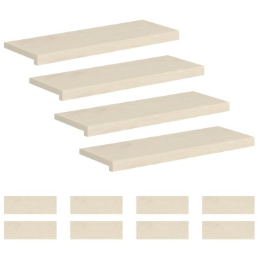vidaXL Σκαλοπάτι 12 τεμ. 70 x 25 x 2 cm Λευκό Στερεό Ξύλο Δρυός
