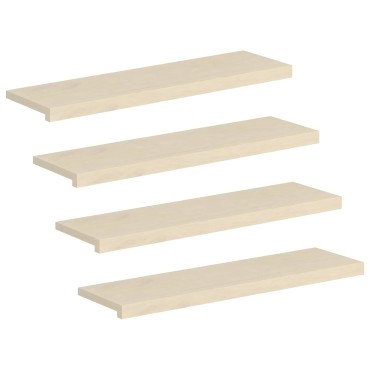 vidaXL Σκαλοπάτι 4 τεμ. 100 x 25 x 2 cm Λευκό Στερεό Ξύλο Δρυός