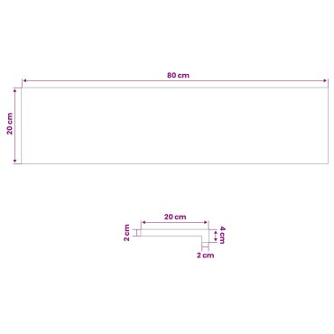vidaXL Παράθυρα 2 τμχ. Λευκό 80 x 20 x 2 cm Στερεό Ξύλο Δρυός