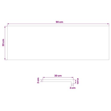 vidaXL Παράθυρα 2 τμχ. Καφέ 90 x 30 x 2 cm Στερεό Ξύλο Δρυός