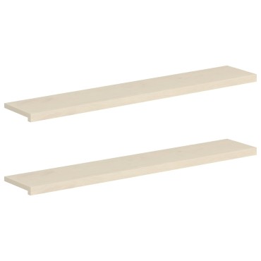 vidaXL Παράθυρα 2 τμχ. Λευκό 140 x 25 x 2 cm Στερεό Ξύλο Δρυός