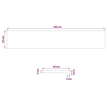 vidaXL Παράθυρα 2 τμχ. Λευκό 140 x 25 x 2 cm Στερεό Ξύλο Δρυός