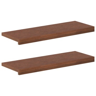 vidaXL Παράθυρα 2 τμχ. Σκούρο Καφέ 80 x 25 x 2 cm Στερεό Ξύλο Δρυός