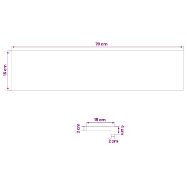 vidaXL Παράθυρα 2 τμχ. Λευκό 70 x 15 x 2 cm Στερεό Ξύλο Δρυός
