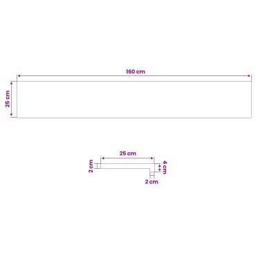 vidaXL Παράθυρα 2 τμχ. Λευκό 160 x 25 x 2 cm Στερεό Ξύλο Δρυός