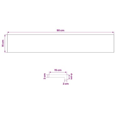 vidaXL Παράθυρα 2 τμχ. Λευκό 90 x 15 x 2 cm Στερεό Ξύλο Δρυός