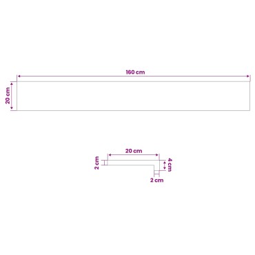 vidaXL Παράθυρα 2 τμχ. Λευκό 160 x 20 x 2 cm Στερεό Ξύλο Δρυός