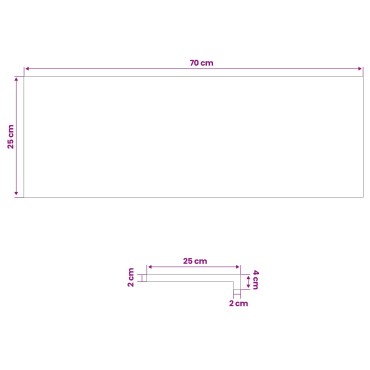 vidaXL Παράθυρα 2 τμχ. Λευκό 70 x 25 x 2 cm Στερεό Ξύλο Δρυός