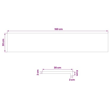 vidaXL Παράθυρα 2 τμχ. Καφέ 160 x 30 x 2 cm Στερεό Ξύλο Δρυός