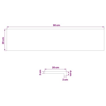 vidaXL Παράθυρα 2 τμχ. Καφέ 90 x 20 x 2 cm Στερεό Ξύλο Δρυός