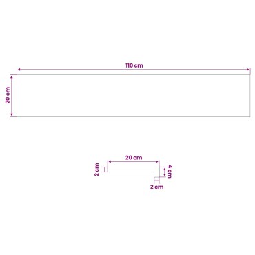 vidaXL Παράθυρα 2 τμχ. Λευκό 110 x 20 x 2 cm Στερεό Ξύλο Δρυός