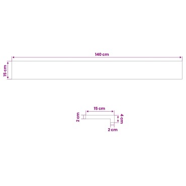 vidaXL Παράθυρα 2 τμχ. Λευκό 140 x 15 x 2 cm Στερεό Ξύλο Δρυός