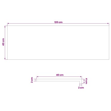 vidaXL Παράθυρα 2 τμχ. Λευκό 120 x 40 x 2 cm Στερεό Ξύλο Δρυός