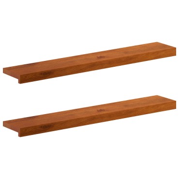 vidaXL Παράθυρα 2 τμχ. Καφέ 100 x 20 x 2 cm Στερεό Ξύλο Δρυός