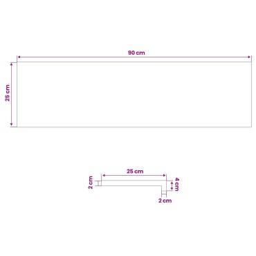 vidaXL Παράθυρα 2 τμχ. Σκούρο Καφέ 90 x 25 x 2 cm Στερεό Ξύλο Δρυός