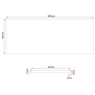 vidaXL Παράθυρα 2 τμχ. Καφέ 100 x 40 x 2 cm Στερεό Ξύλο Δρυός